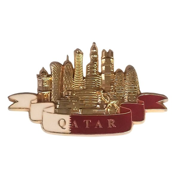 Qatar Skyline Souvenir Fridge Refrigerator Magnet Tourist Tourism Travel Doha - Picture 1 of 3